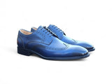 Carrucci Shoes Blucher Wingtip Oxford Dress Shoe in Navy