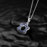 Star Of David Pendant - Sapphire