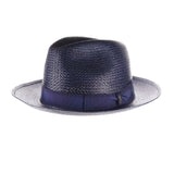 Borsalino Frederico in Navy Genuine Panama Fedora Hat Made in Italy in Navy