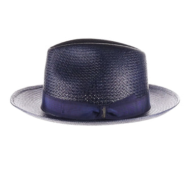 Borsalino Frederico in Navy Genuine Panama Fedora Hat Made in Italy