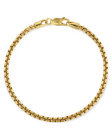 Box Chain Bracelet, 3MM - 14K Gold