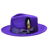 Bruno Capelo Bel-Air Crushable Wool Felt Fedora Hat in Purple
