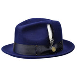 Bruno Capelo Blues Brothers Wool Pinch Front Fedora in Navy
