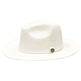 Bruno Capelo Cali Wide Brim Pinch Front Straw Fedora in White