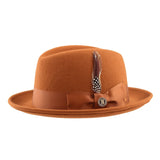 Bruno Capelo Chicago Center Dent Wool Fedora in Cognac
