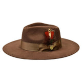 Bruno Capelo Duke Wide Brim Wool Fedora in Dark Brown