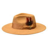 Bruno Capelo Duke Wide Brim Wool Fedora in Acorn / Camel