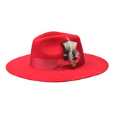 Bruno Capelo Duke Wide Brim Wool Fedora in Red