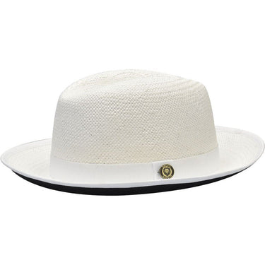 Bruno Capelo Empire in Multiple Colors Color Bottom Straw Fedora in White / Black
