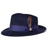 Bruno Capelo Fabio Wool Felt Teardrop Fedora in Navy
