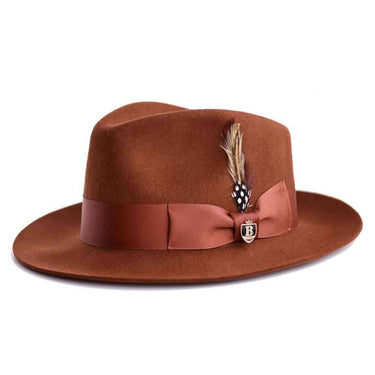 Bruno Capelo Fabio Wool Felt Teardrop Fedora in Brandy