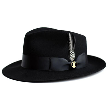 Bruno Capelo Fabio Wool Felt Teardrop Fedora in Black