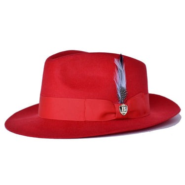 Bruno Capelo Fabio Wool Felt Teardrop Fedora in Red