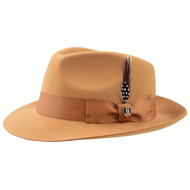 Bruno Capelo Fabio Wool Felt Teardrop Fedora in Acorn / Camel