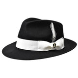Bruno Capelo Fabio Wool Felt Teardrop Fedora in Black / White