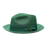 Bruno Capelo Francesco Timeless Straw Fedora in Emerald Green