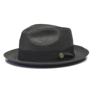Bruno Capelo Francesco Timeless Straw Fedora in Black