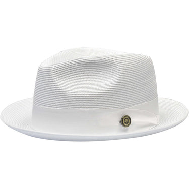Bruno Capelo Francesco Timeless Straw Fedora in White