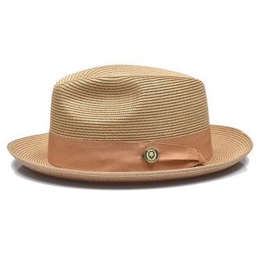 Bruno Capelo Francesco Timeless Straw Fedora in Camel