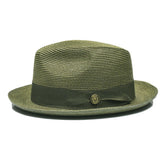 Bruno Capelo Francesco Timeless Straw Fedora in Olive