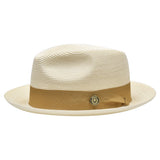 Bruno Capelo Francesco Timeless Straw Fedora in Ivory / Cognac