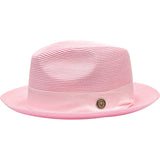 Bruno Capelo Francesco Timeless Straw Fedora in Light Pink