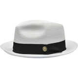 Bruno Capelo Francesco Timeless Straw Fedora in White / Black