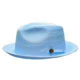 Bruno Capelo Francesco Timeless Straw Fedora in Light Blue