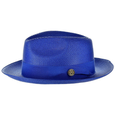 Bruno Capelo Francesco Timeless Straw Fedora in Royal