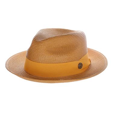 Bruno Capelo Francesco Timeless Straw Fedora in Cognac Brown