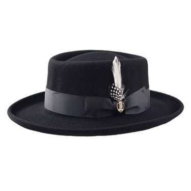 Bruno Capelo Gambler Wide Brim Wool Gambler in Black
