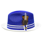 Bruno Capelo Giancarlo Two-tone Straw Fedora in Royal / White