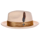 Bruno Capelo Giovani Crushable Wool Fedora in Bone / Camel