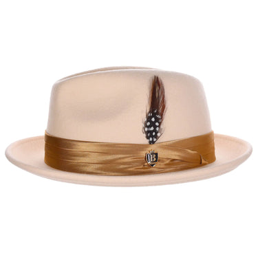 Bruno Capelo Giovani Crushable Wool Fedora in Bone / Camel