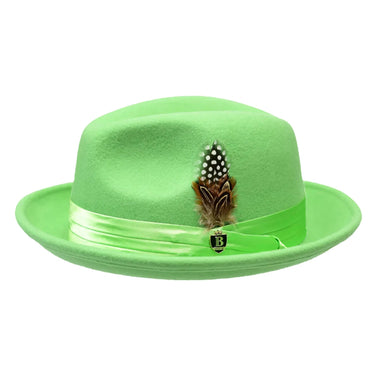 Bruno Capelo Giovani Crushable Wool Fedora in Mint Green #color_ Mint Green