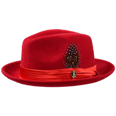 Bruno Capelo Giovani Crushable Wool Fedora in Red #color_ Red