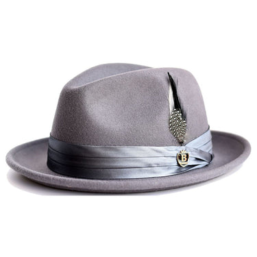 Bruno Capelo Giovani Crushable Wool Fedora in Steel #color_ Steel