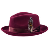Bruno Capelo Giovani Crushable Wool Fedora in Wine