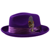 Bruno Capelo Giovani Crushable Wool Fedora in Purple