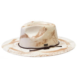 Bruno Capelo Influencer Wide Brim Wool Fedora in Bone / Coffee