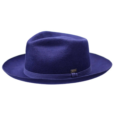 Bruno Capelo Ivy League Wool Teardrop Crown Fedora in Navy