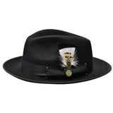 Bruno Capelo Lorenzo Pinch Front Wool Fedora in Black