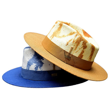 Bruno Capelo Lux Wide Brim Hand-Dyed Straw Fedora in #color_