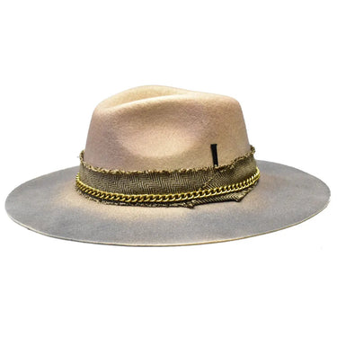 Bruno Capelo Maverick Wide Brim Wool Fedora in Bone / Black
