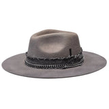 Bruno Capelo Maverick Wide Brim Wool Fedora in Grey / Black