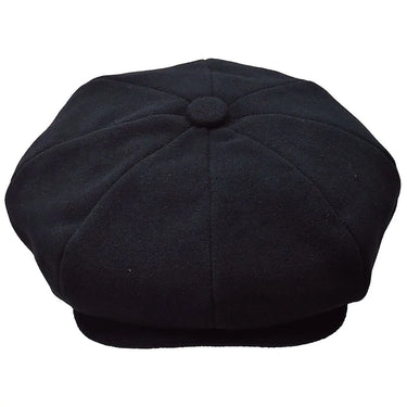 Bruno Capelo Melton Wool Newsboy Cap in Black