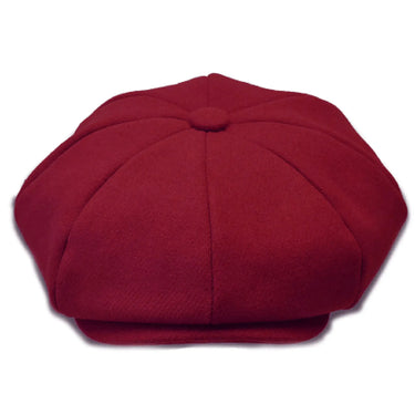 Bruno Capelo Melton Wool Newsboy Cap in Burgundy