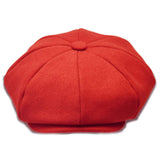 Bruno Capelo Melton Wool Newsboy Cap in Red