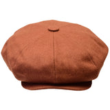 Bruno Capelo Melton Wool Newsboy Cap in Brandy Brown