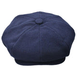 Bruno Capelo Melton Wool Newsboy Cap in Navy Blue